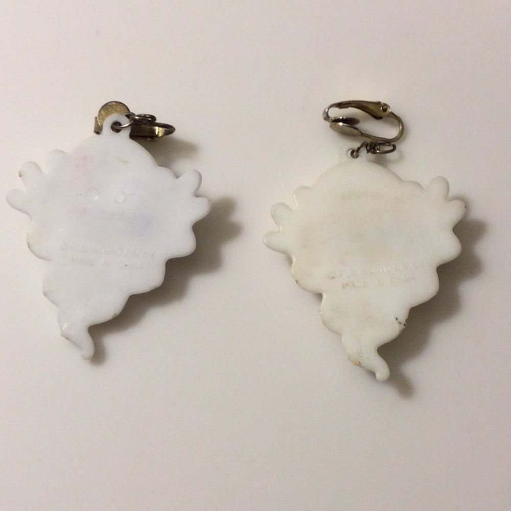 Vintage Halloween Ghost Clip On Earrings - Picture 2 of 2